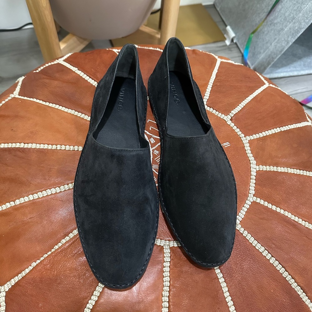 Vince Finola Almond Toe d'Orsay Suede Flats - Picture 9 of 13